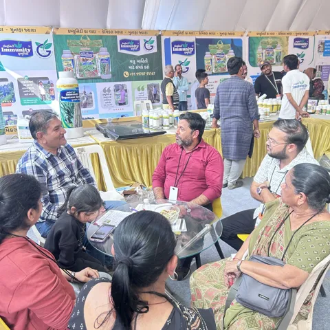 Farmers at the Immunity stall at a farmer fair