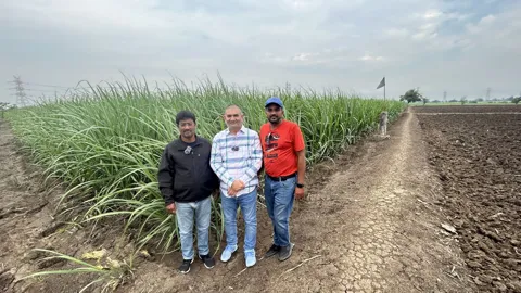 Field visit with sugarcane growers